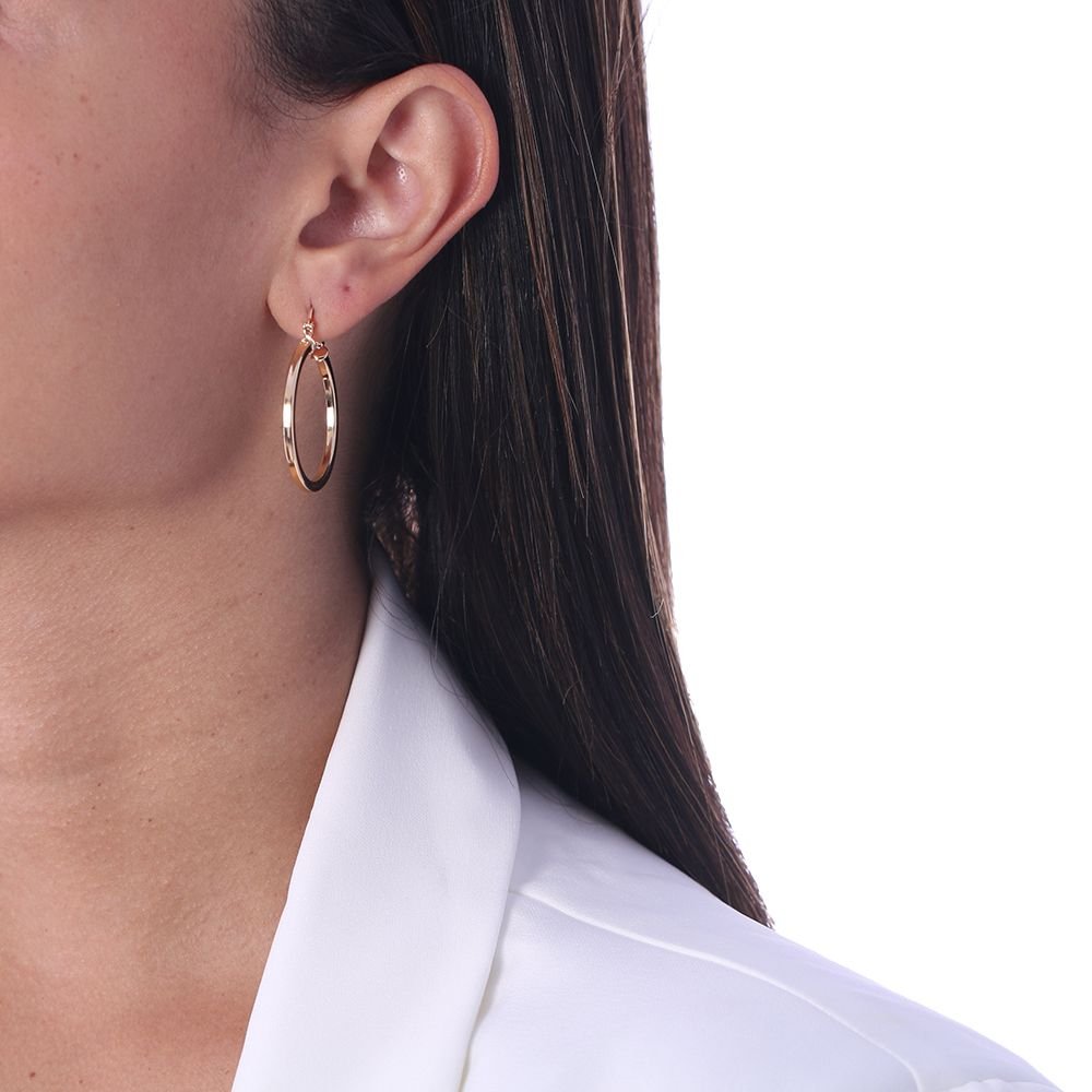 Ag-983-Do Brinco De Argola Quadrada Lisa (35mm)