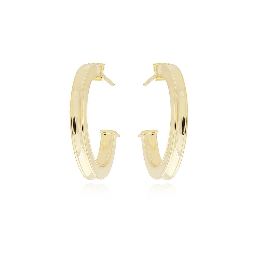 Ag-985-Do Brinco Meia Argola Quadrada (26mm)