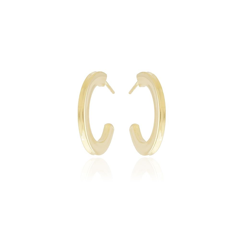 Ag-988-Do Brinco Meia Argola Quadrada Lisa (24mm)