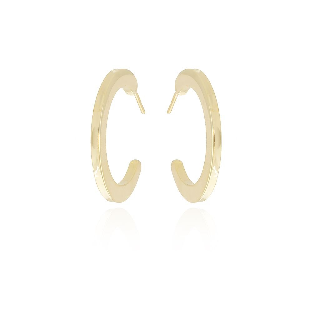 Ag-989-Do Brinco Meia Argola Quadrada Lisa (29mm)