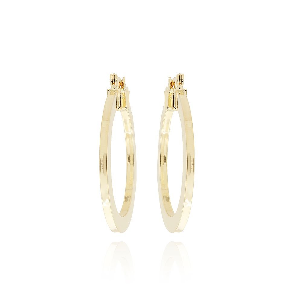 Ag-994-Do Brinco De Argola Quadrada Lisa (37mm)