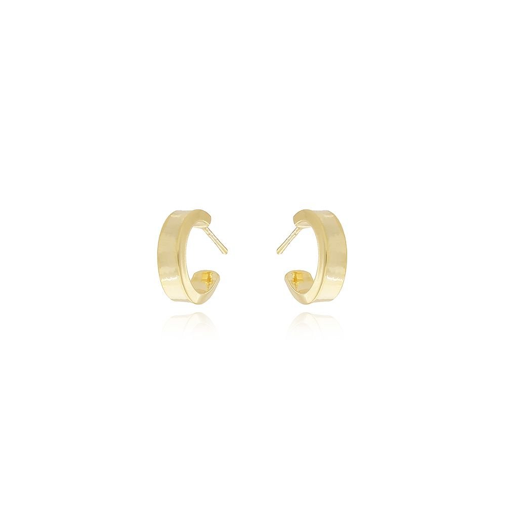 Ag-995-Do Brinco Meia Argola Quadrada Lisa (14mm)