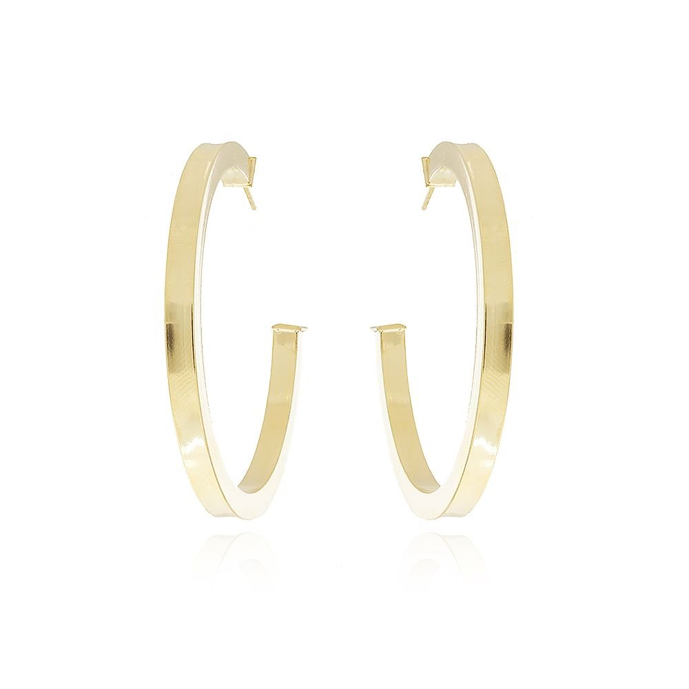 Ag-998-Do Brinco Meia Argola Quadrada Lisa (54mm)