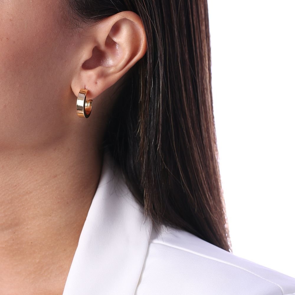 Ag-999-Do Brinco Meia Argola Quadrada Lisa (19mm)