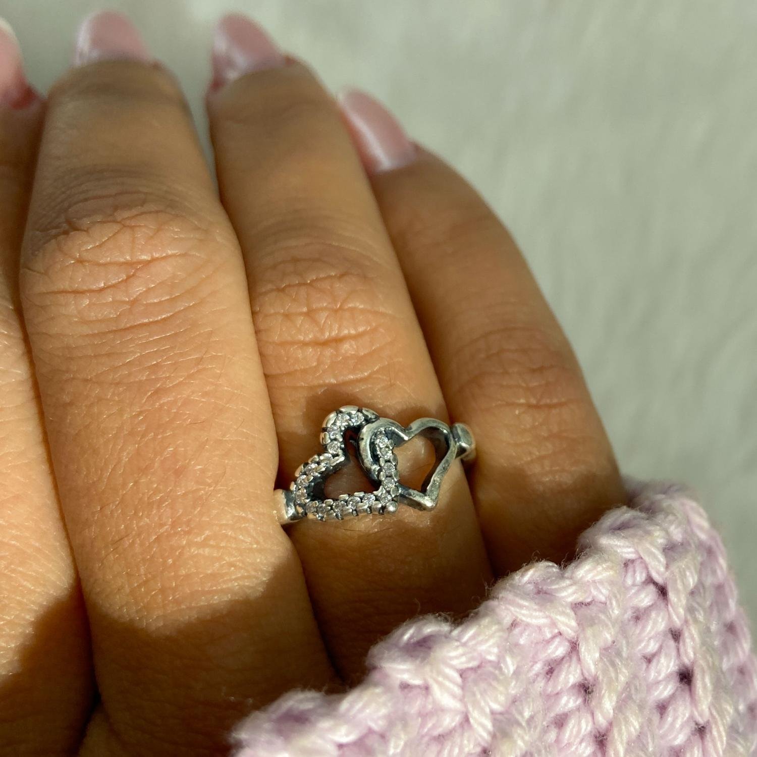 Ag-An-465 Anel De Corações Entrelaçados