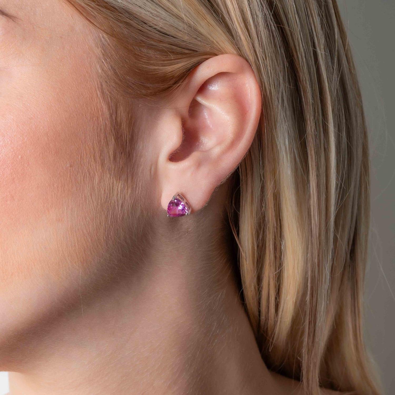 Ag-Br-1255 Brinco Cravejado Cristal - Prata 925 (10mm).