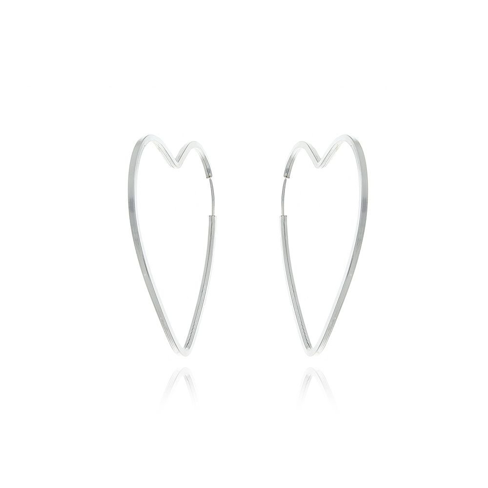 Ag-Bra-195 Coração (40mm)Fio Quadrado