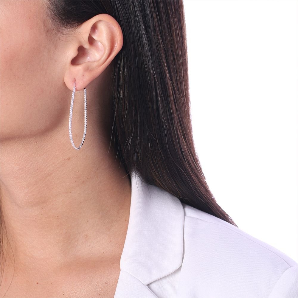 Ag-Bra-220 Gota (56mm) Brinco De Gota Fio Torcido