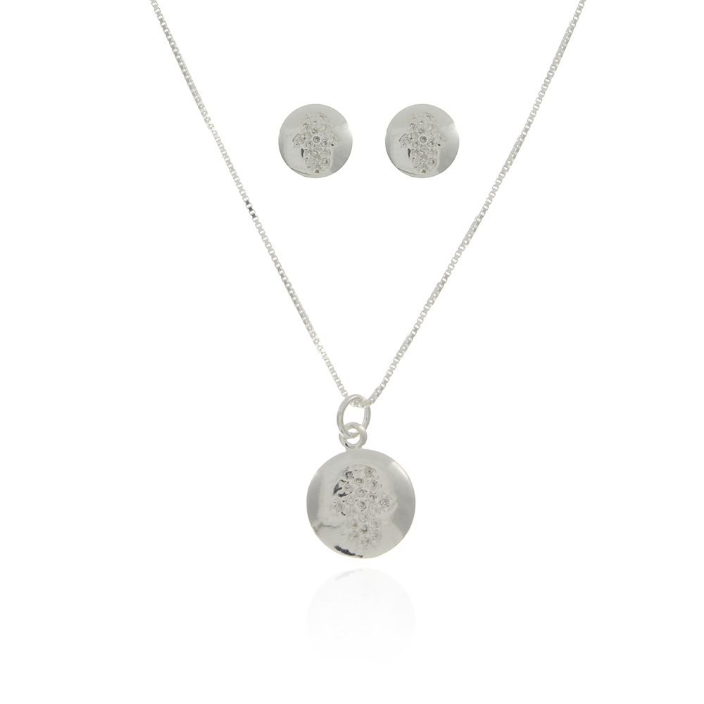 Ag-Cj-50 Conjunto Mão De Fátima Cravejado