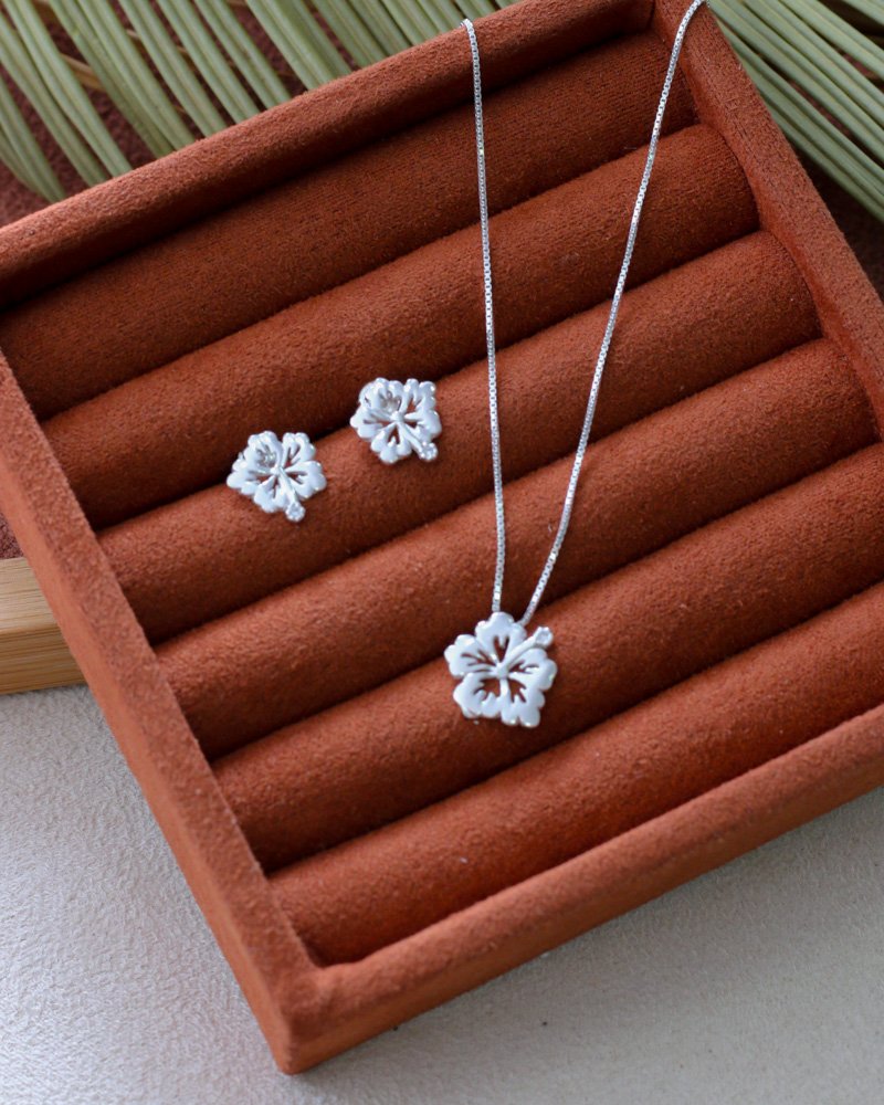 Ag-Cj-76 Conjunto De Flor - Prata 925 (45cm).