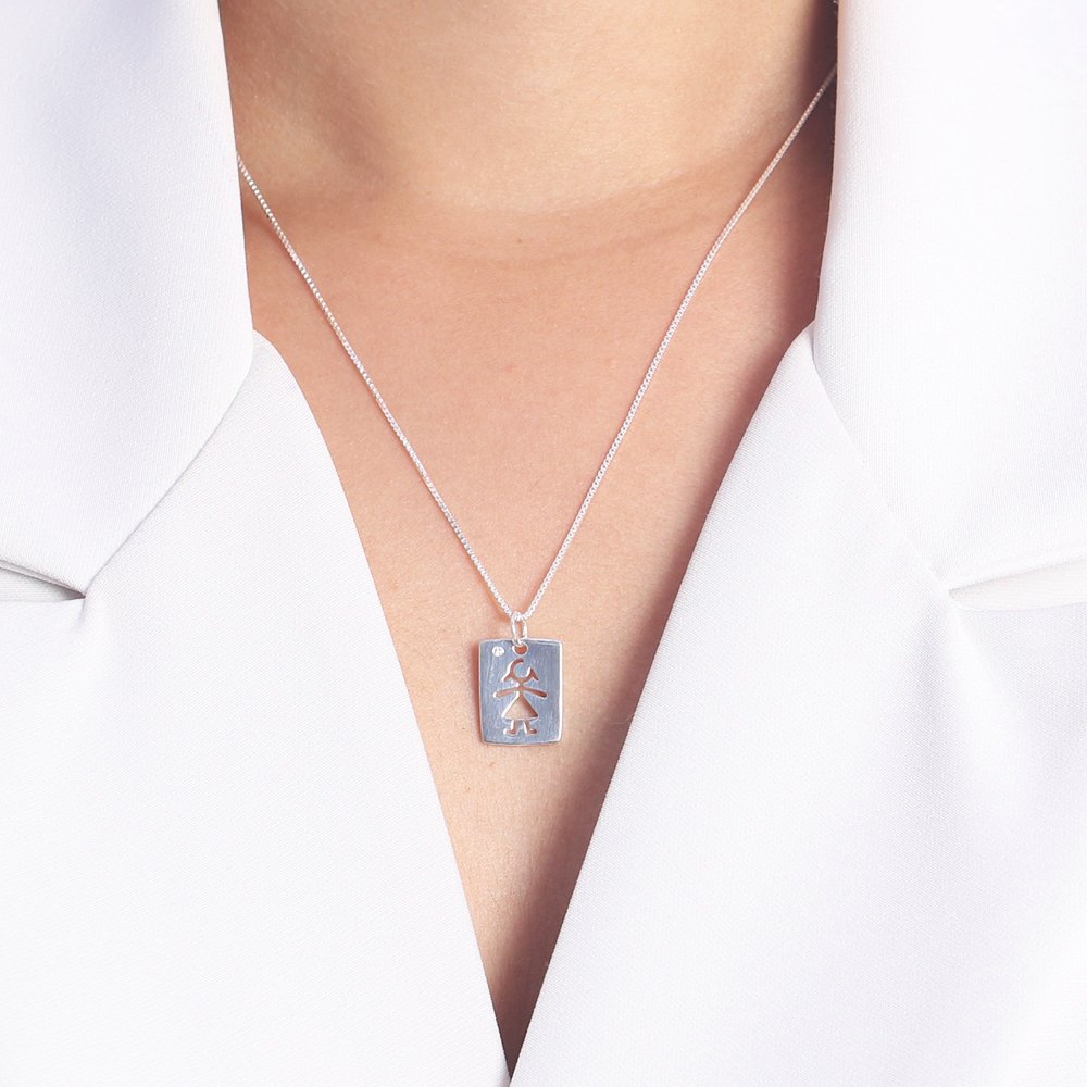 Ag-Cl-838 Colar Com Plaquinha De Menina