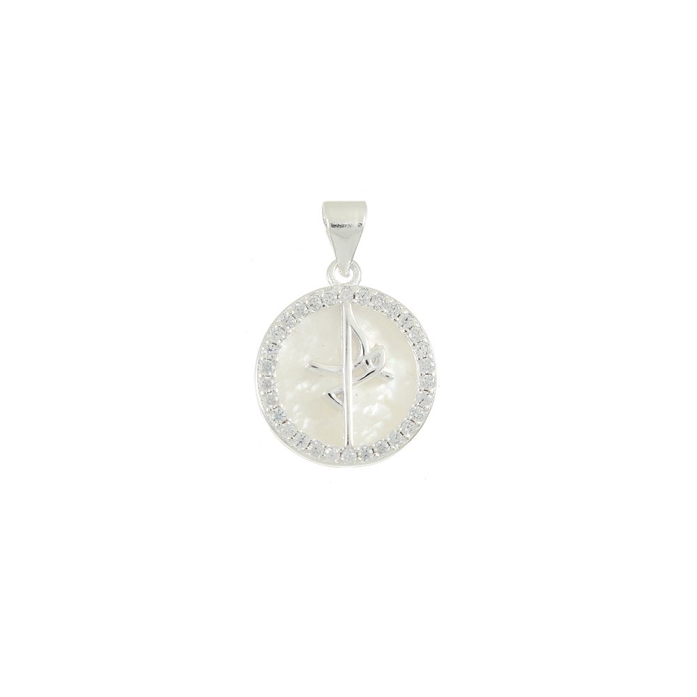 Ag-Pg-191 Pingente Fé Cravejado De Zircînias Cristal Prata 925.