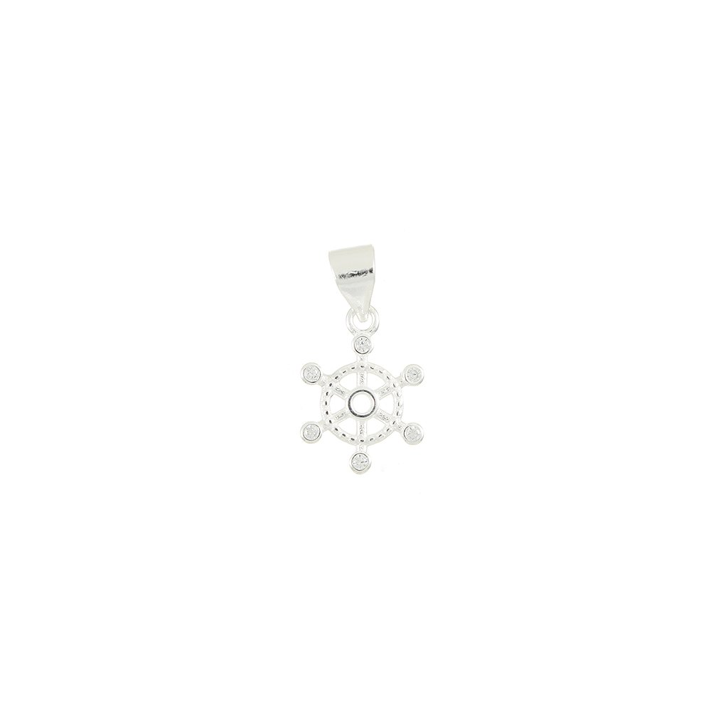 Ag-Pg-197 Pingente Cravejado De Zircônias Prata 925.