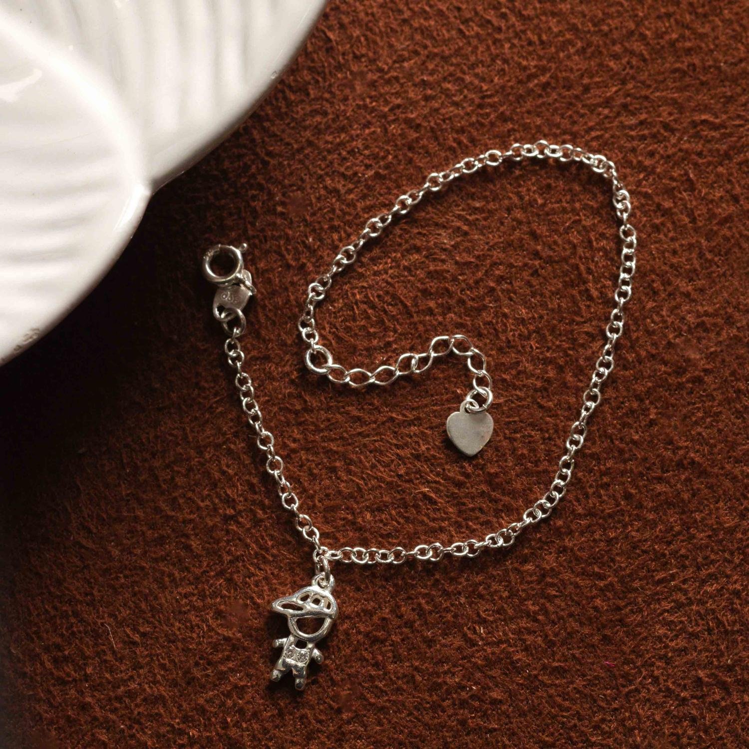 Ag-Ps-504 Pulseira Com Menino Cristal - Prata 925.