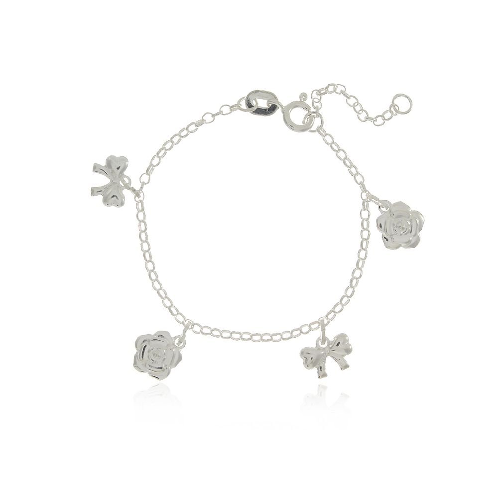 Ag-Psi-06 Pulseira De Laços E Flores Infantil