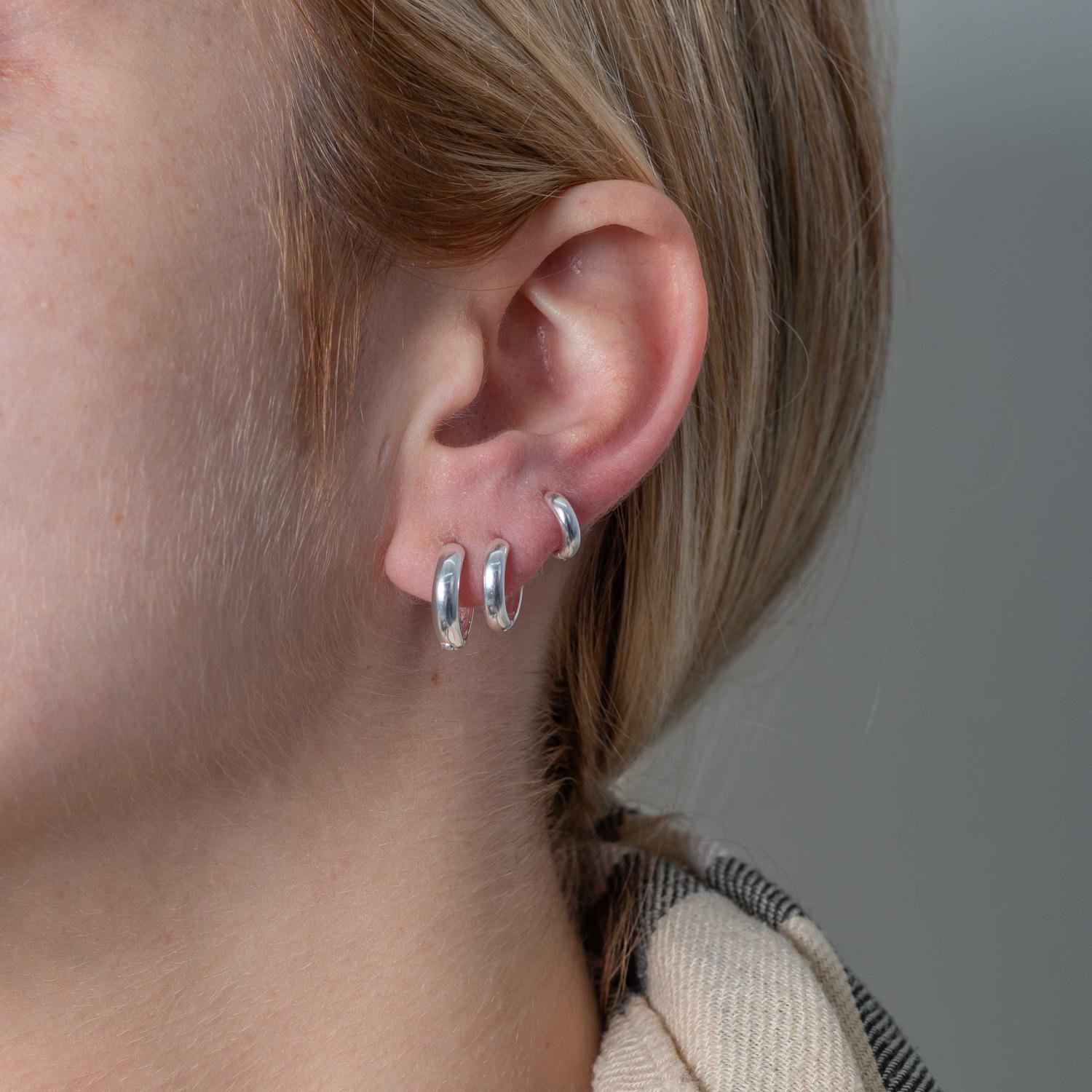 Ag-Trio-233 Trio De Brincos De Argolas Articuladas Lisas - Prata 925.