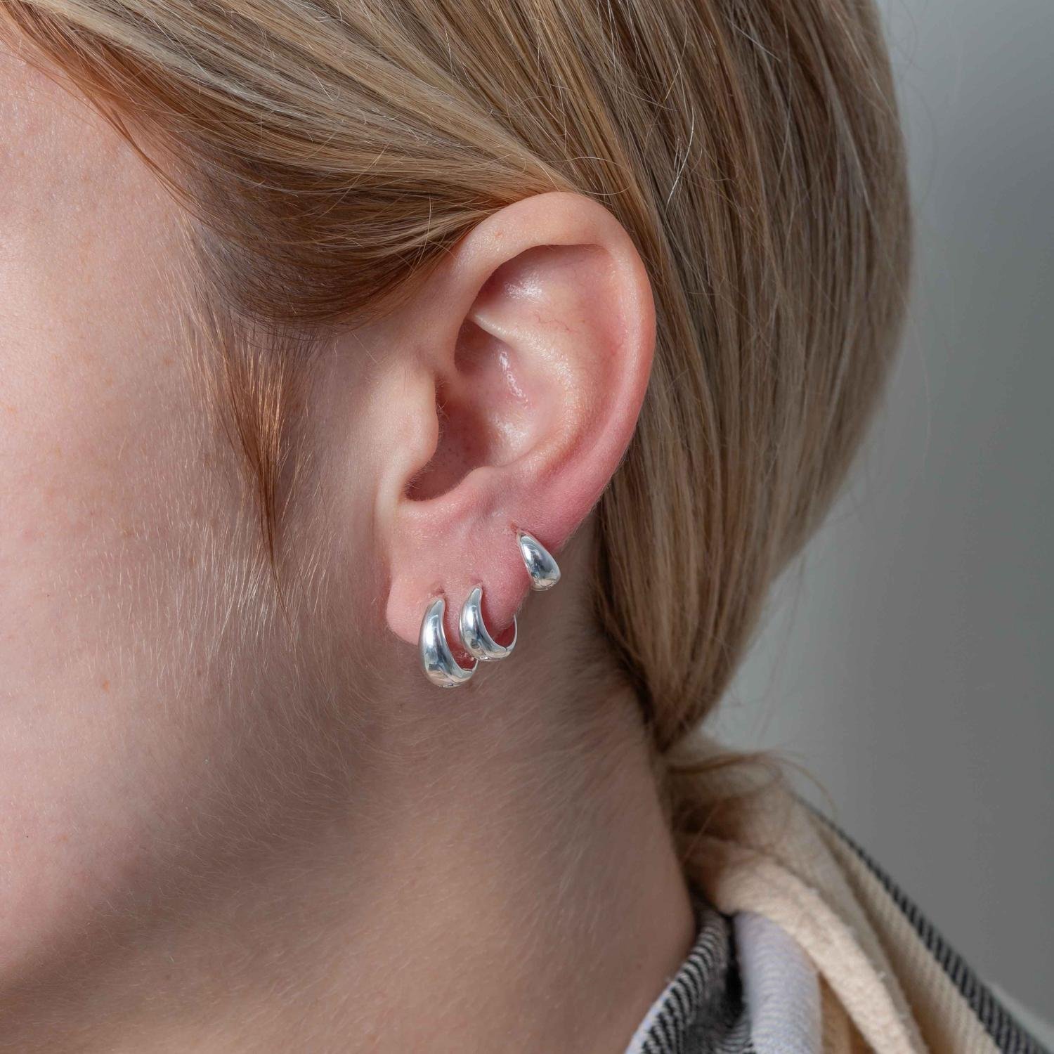 Ag-Trio-236 Trio De Brincos De Argolas Articuladas Lisas - Prata 925.