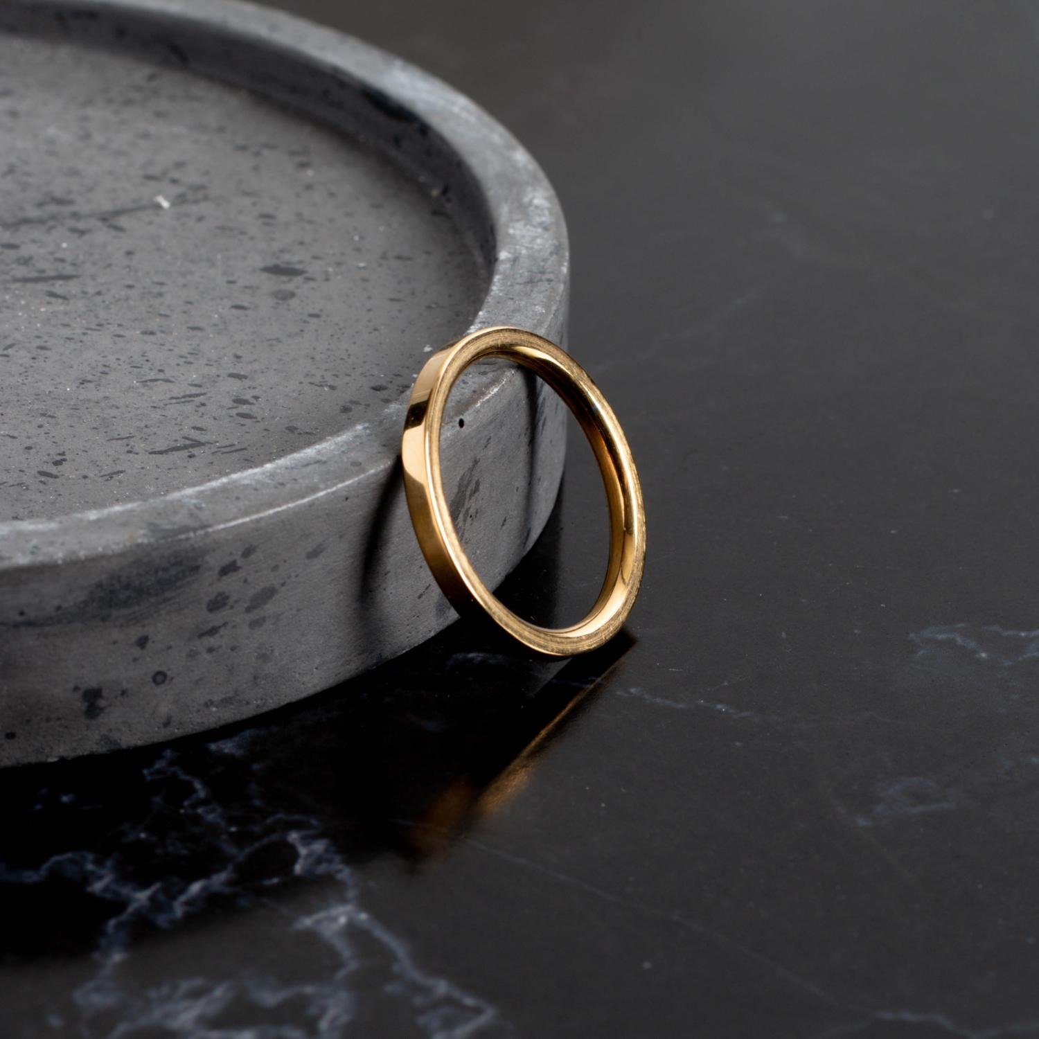 An-2006-Aço Inox Anel Masculino Liso (Aço Inox Dourado).