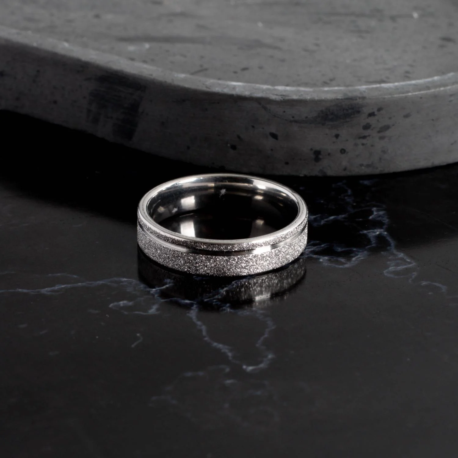 An-2009-Aço Inox Anel Masculino Texturizado (Aço Inox).