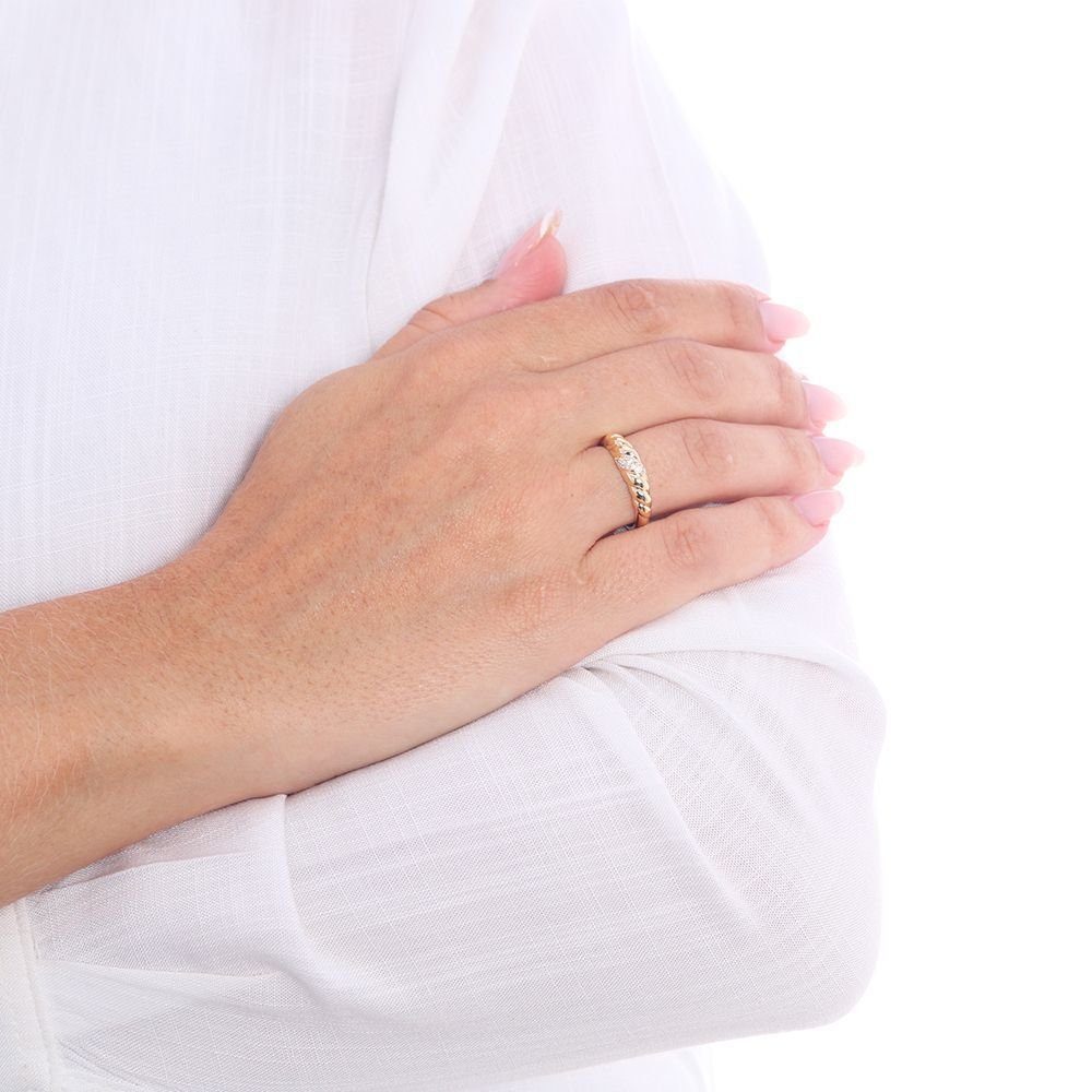 An-5137-Fo Anel Torcido Cravejado Com Zircônias