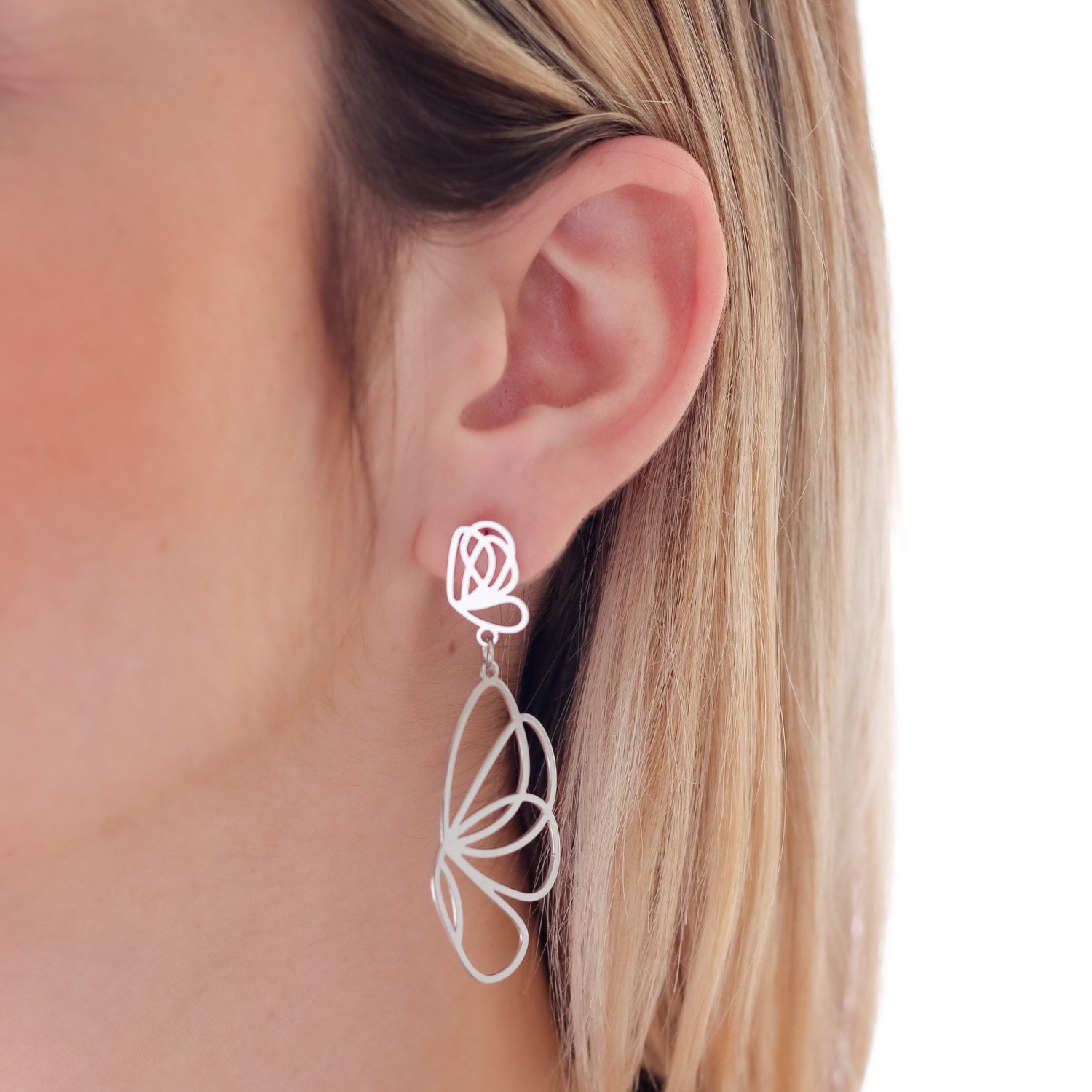 Bla-103-Inox Brinco Longo Detalhado (Aço Inox).