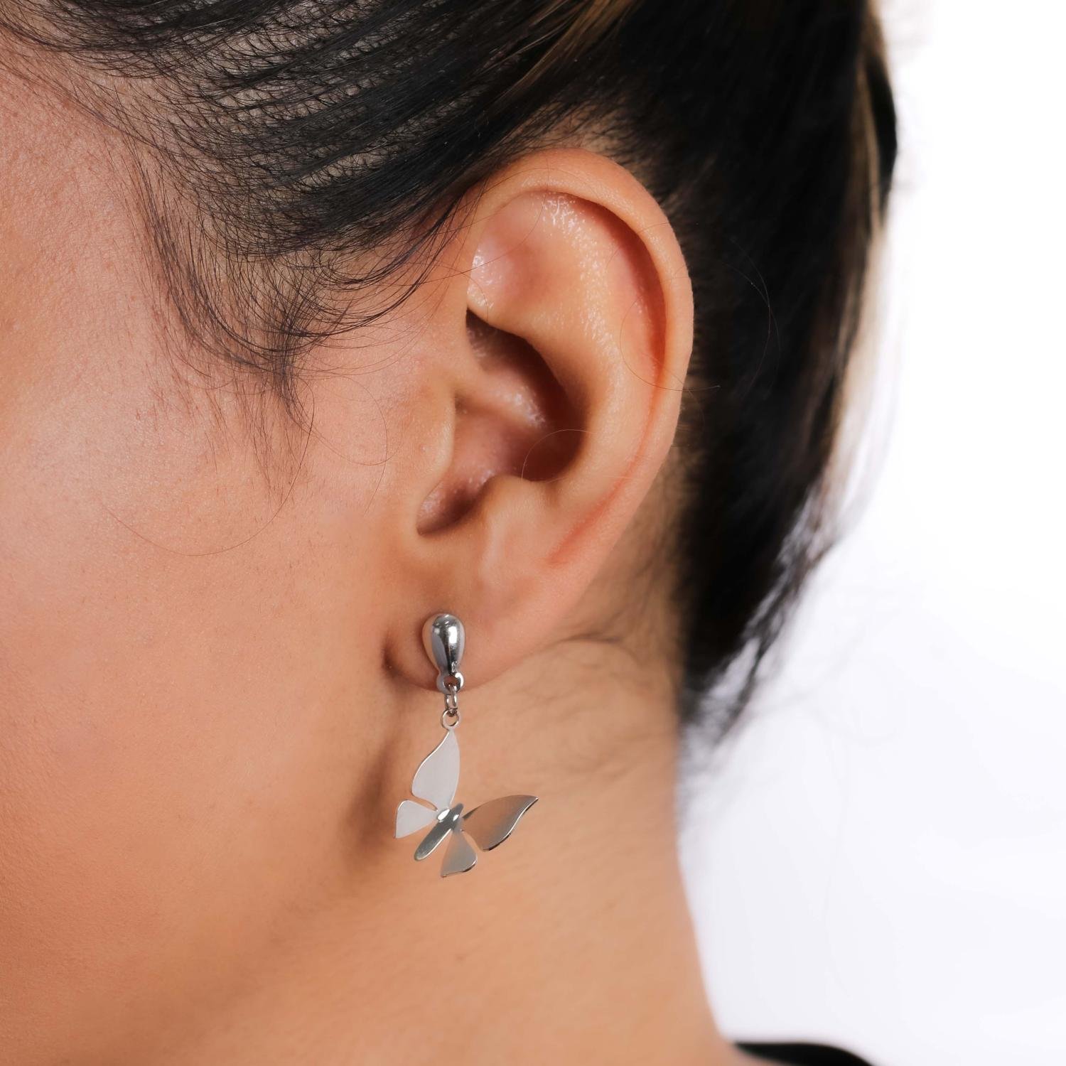 Bla-110-Inox Brinco De Borboleta (Aço Inox).