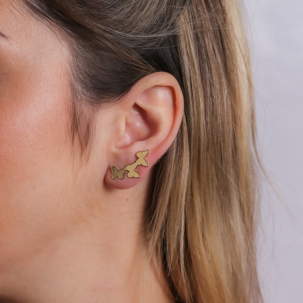 Bll-50-Do Brinco Ear Cuff De Borboletas.