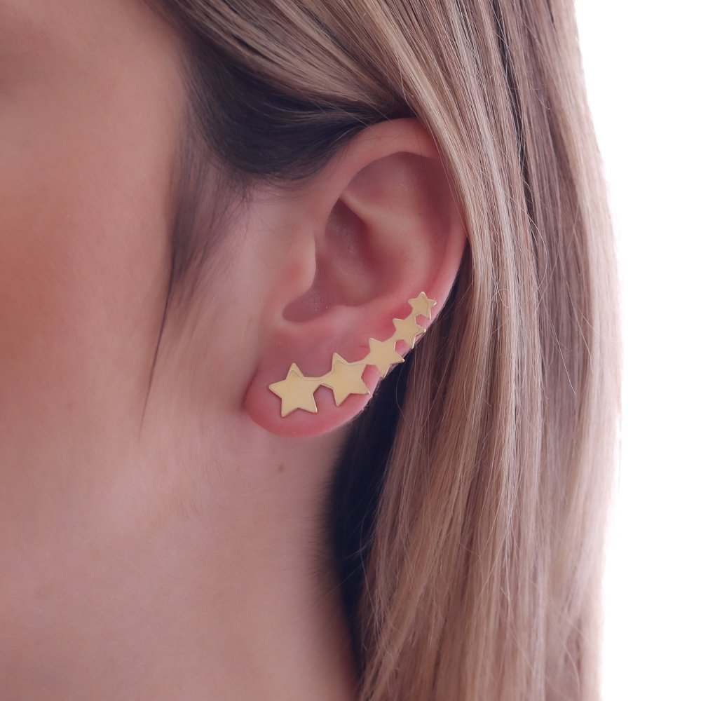 Bls-1326-Do Brinco Ear Cuff Estrelas.