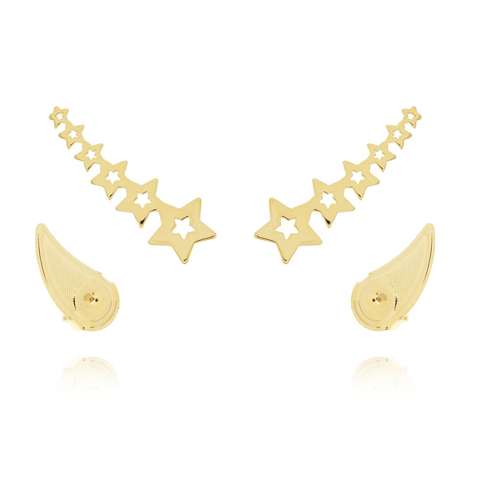 Bls-1329-Do 0,8mm Brinco Ear Cuff Estrelas Com Estrelas