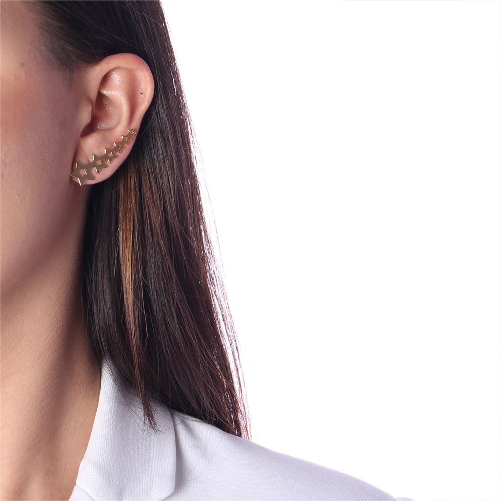 Bls-1329-Do 0,8mm Brinco Ear Cuff Estrelas Com Estrelas