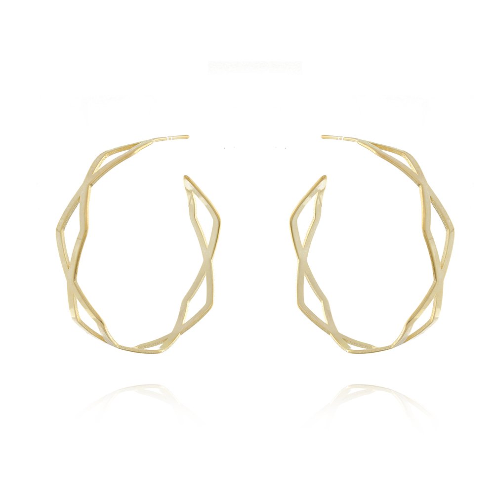 Bls-2213-Do 0,8mm Brinco De Argola Detalhada Vazada