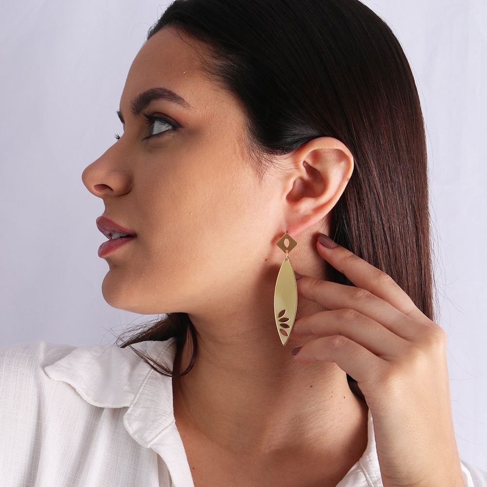 Bls-2251-Ac (Acetinado) Brinco Longo Detalhado