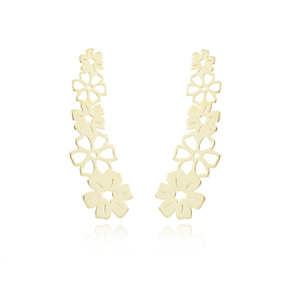 Bls-2492-Do Brinco Ear Cuff Flor Vazada.