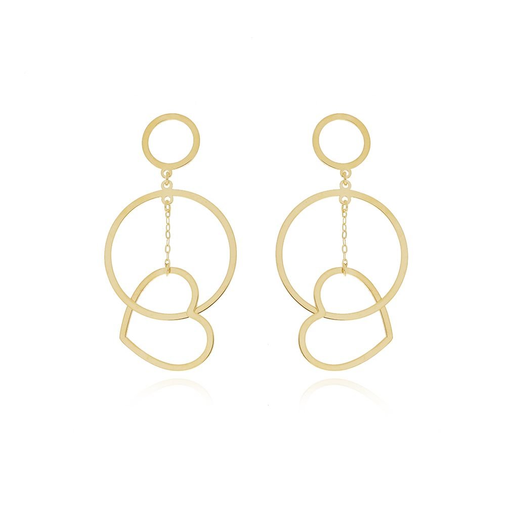 Bls-2759-Do Brinco Longo De Argolas E Coração