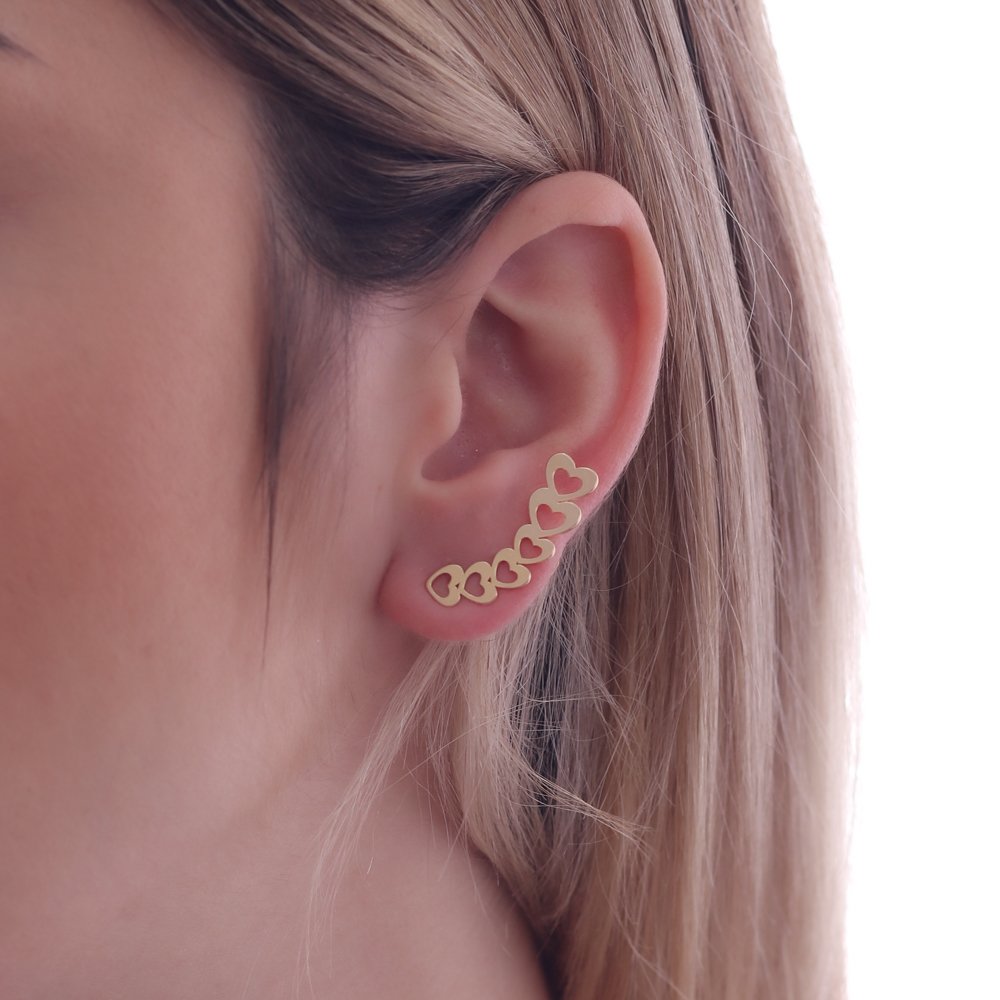 Bls-3228-Do Brinco Ear Cuff Corações.