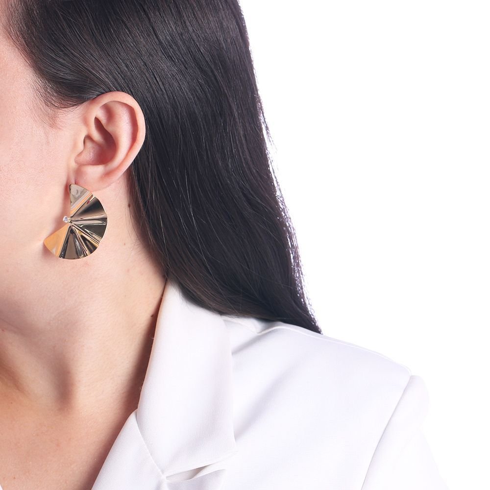 Bls-3499-Do Brinco Orgânico Leque Com Zircônia