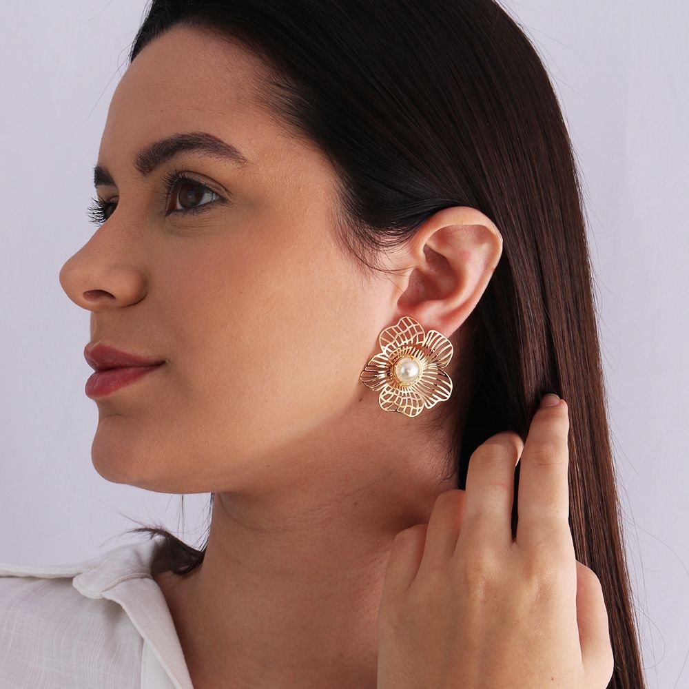 Bls-3575-Do Brinco Maxi Flor Com Pérola