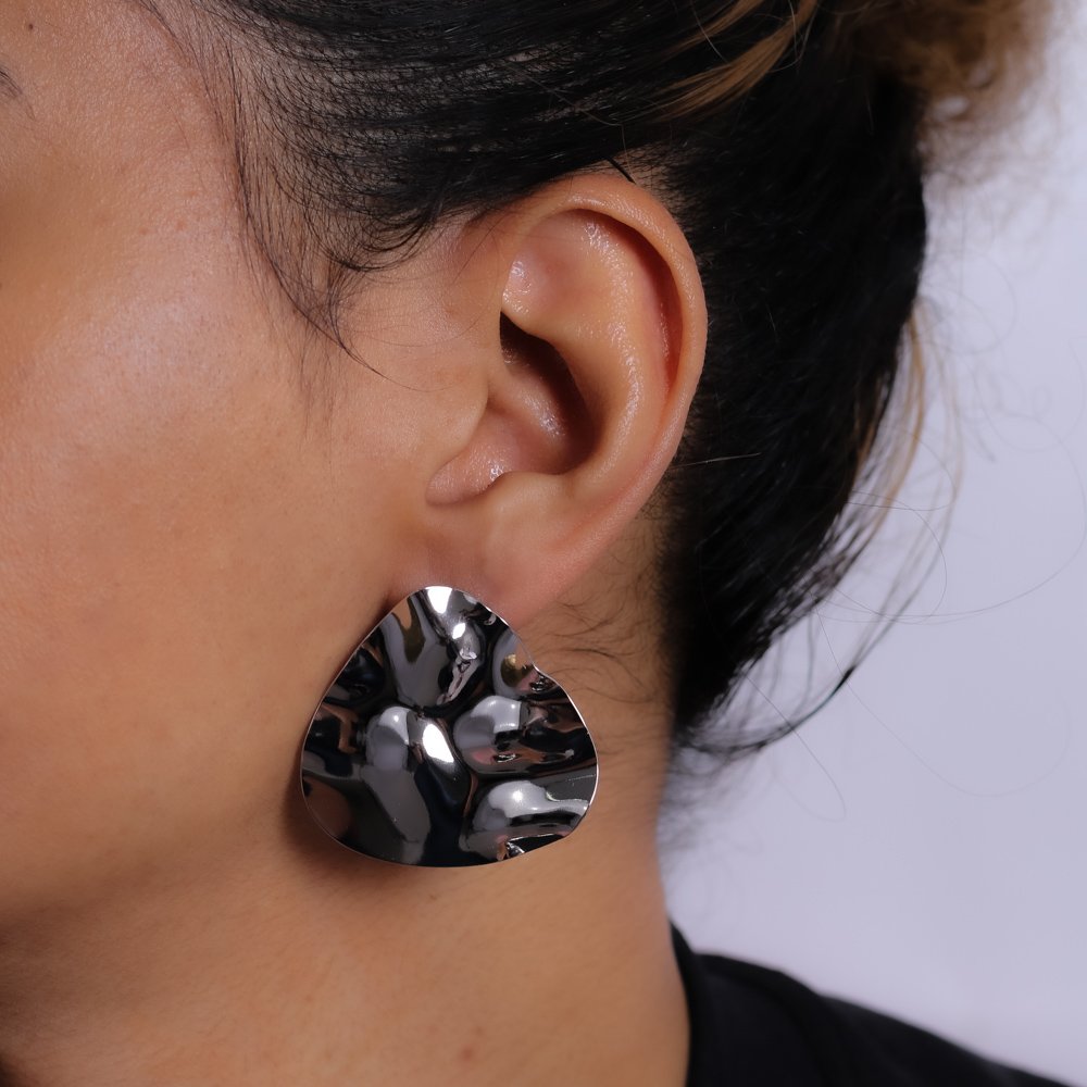 Bls-3769-Rd Brinco Gota Chapada Orgânico - Ródio Branco.