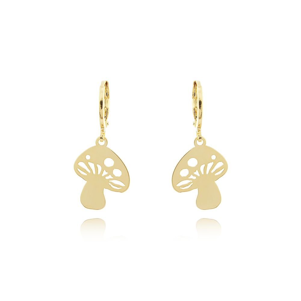 Bls-499-Do Brinco De Argolinha Com Pingente De Cogumelo