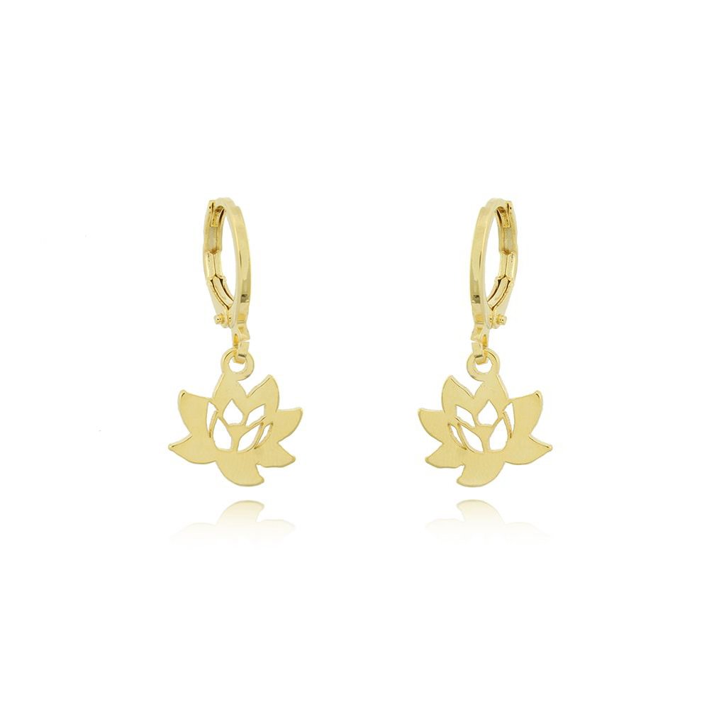 Bls-525-Do Brinco De Argolinha Com Pêndulo De Flor