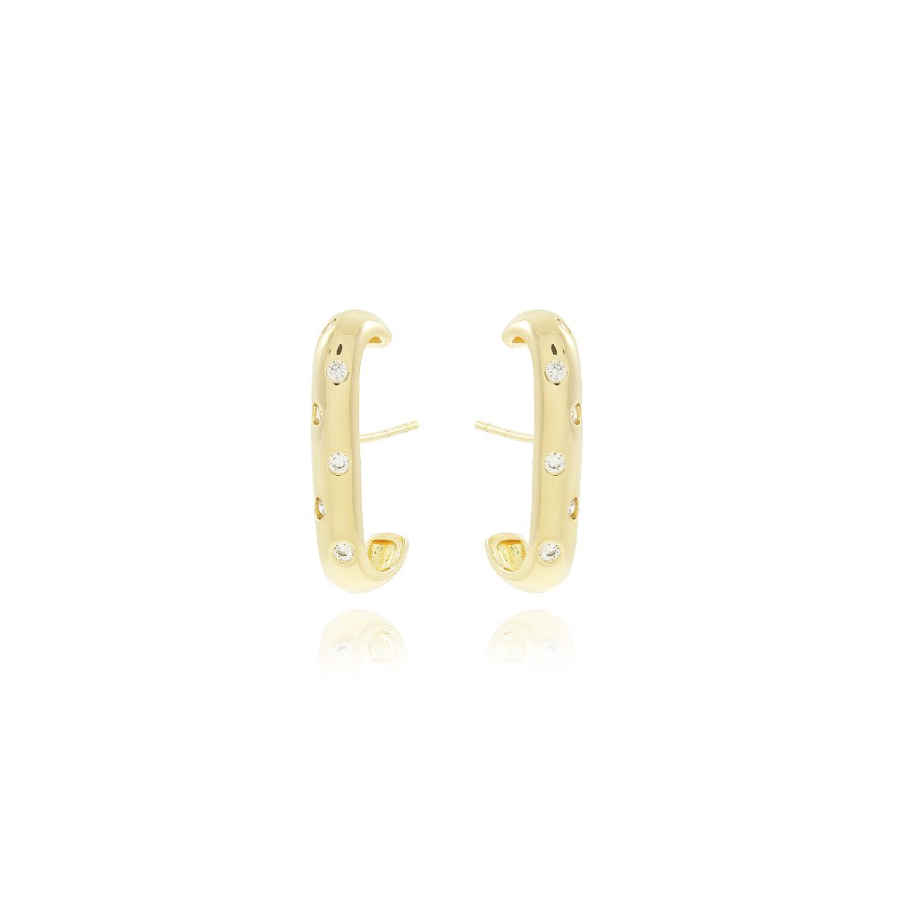 Br-1000-Do Brinco Ear Hook Cravejado Cristal (25mm)