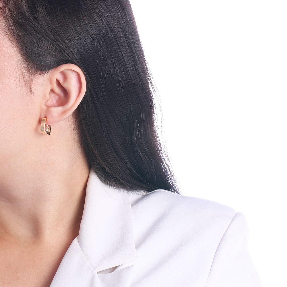 Br-1078-Do Brinco De Argola Articulada Quadrada Detalhada