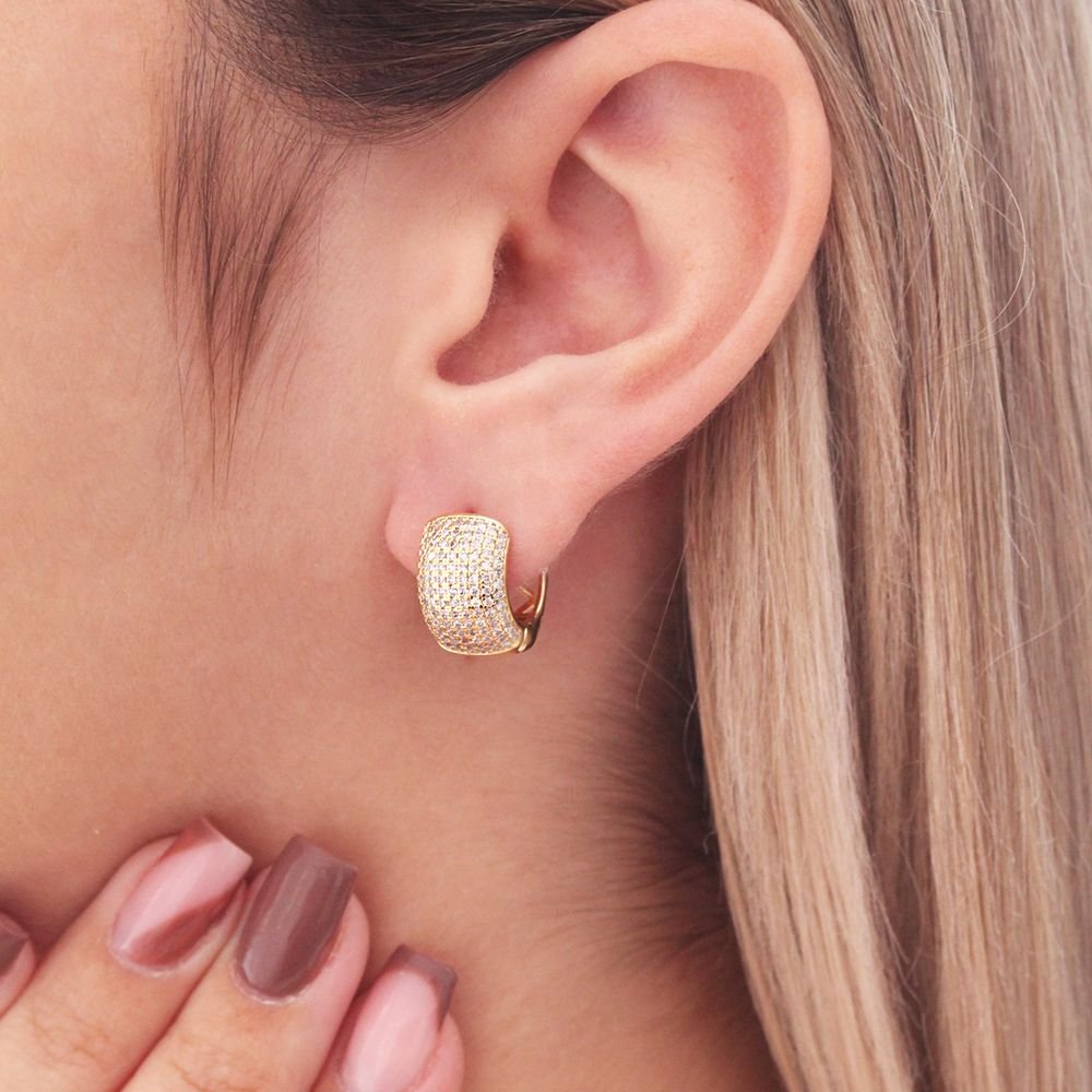 Br-1132-Do Brinco De Argola Articulada Cravejada De Zircônias (15mm). Br-1132-Do Brinco De Argola Articulada Cravejada De Zircônias (15mm).