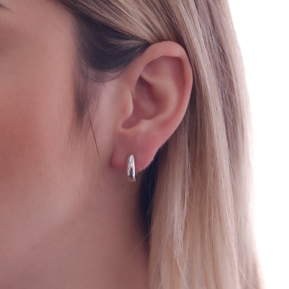 Br-1143-Rd Brinco Argola Articulada - Ródio Branco.