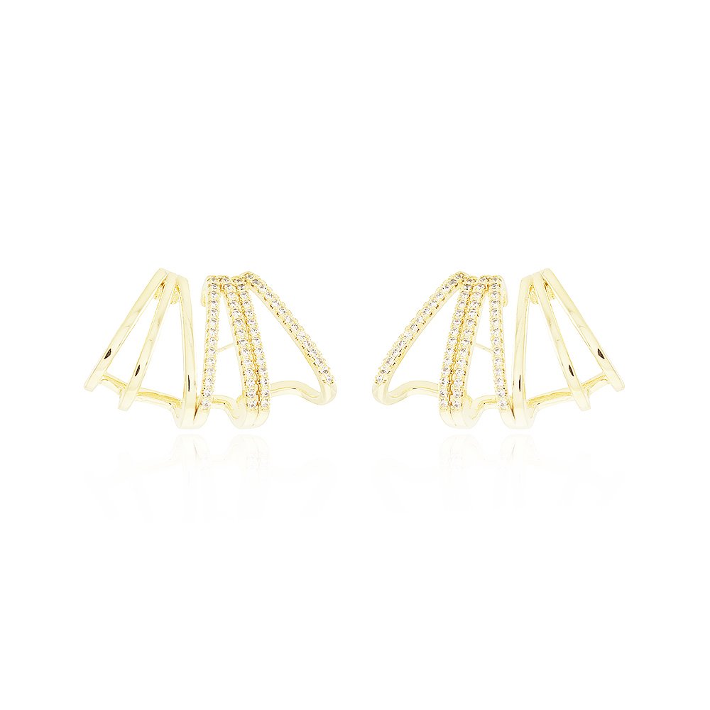 Br-1151-Do Brinco Ear Cuff Cravejado De Zircônias