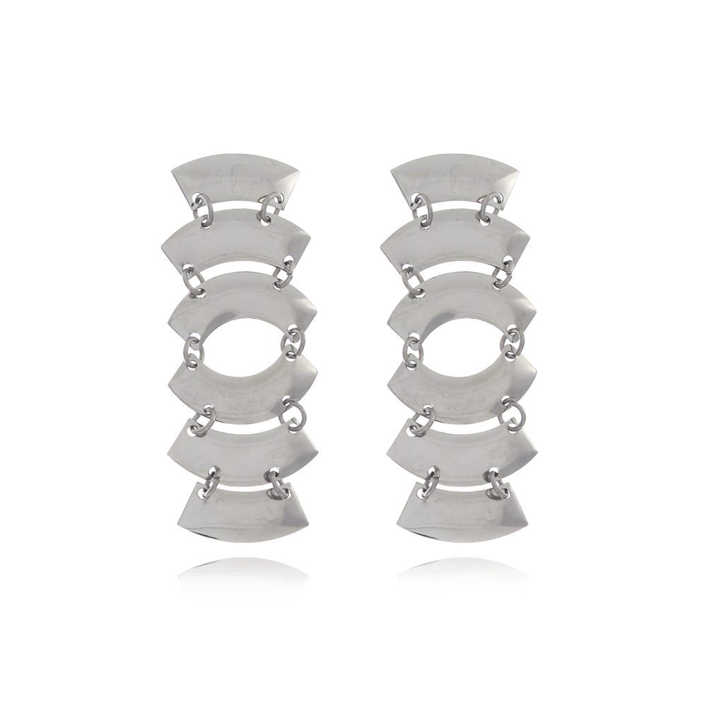 Bra-140 - Brinco Longo Vazado Em Aço Inox