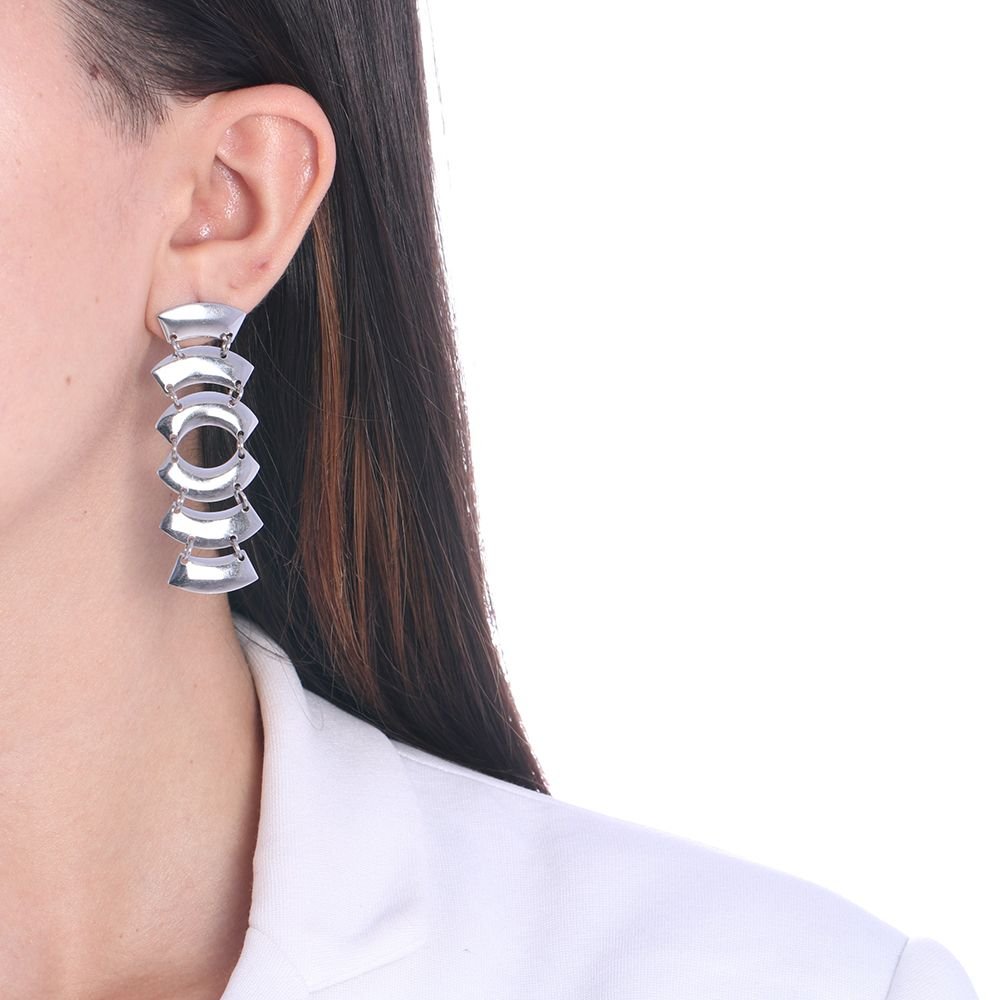 Bra-140 - Brinco Longo Vazado Em Aço Inox