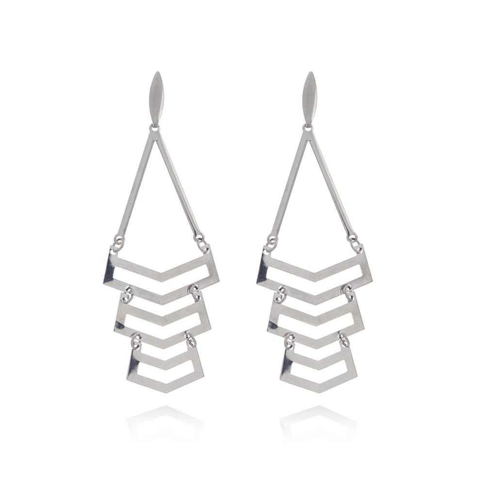 Bra-154 - Brinco Longo Vazado Em Aço Inox