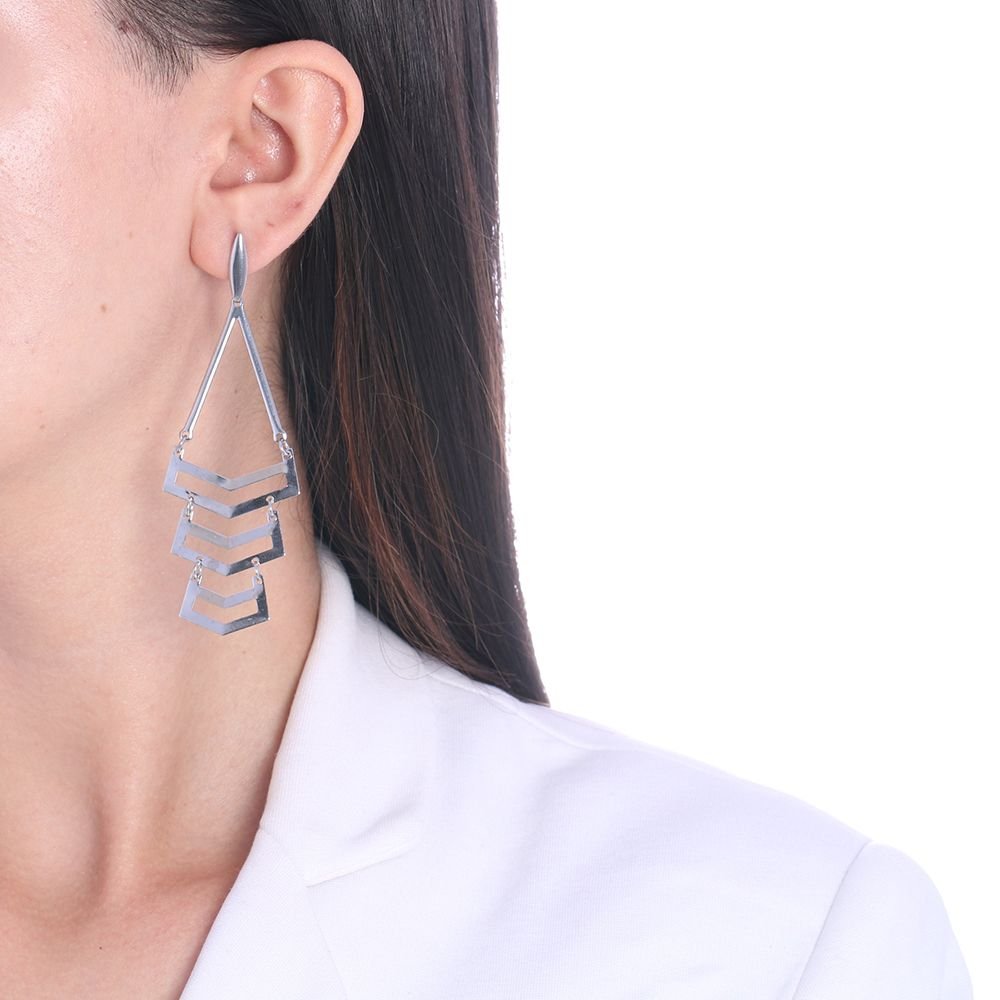 Bra-154 - Brinco Longo Vazado Em Aço Inox