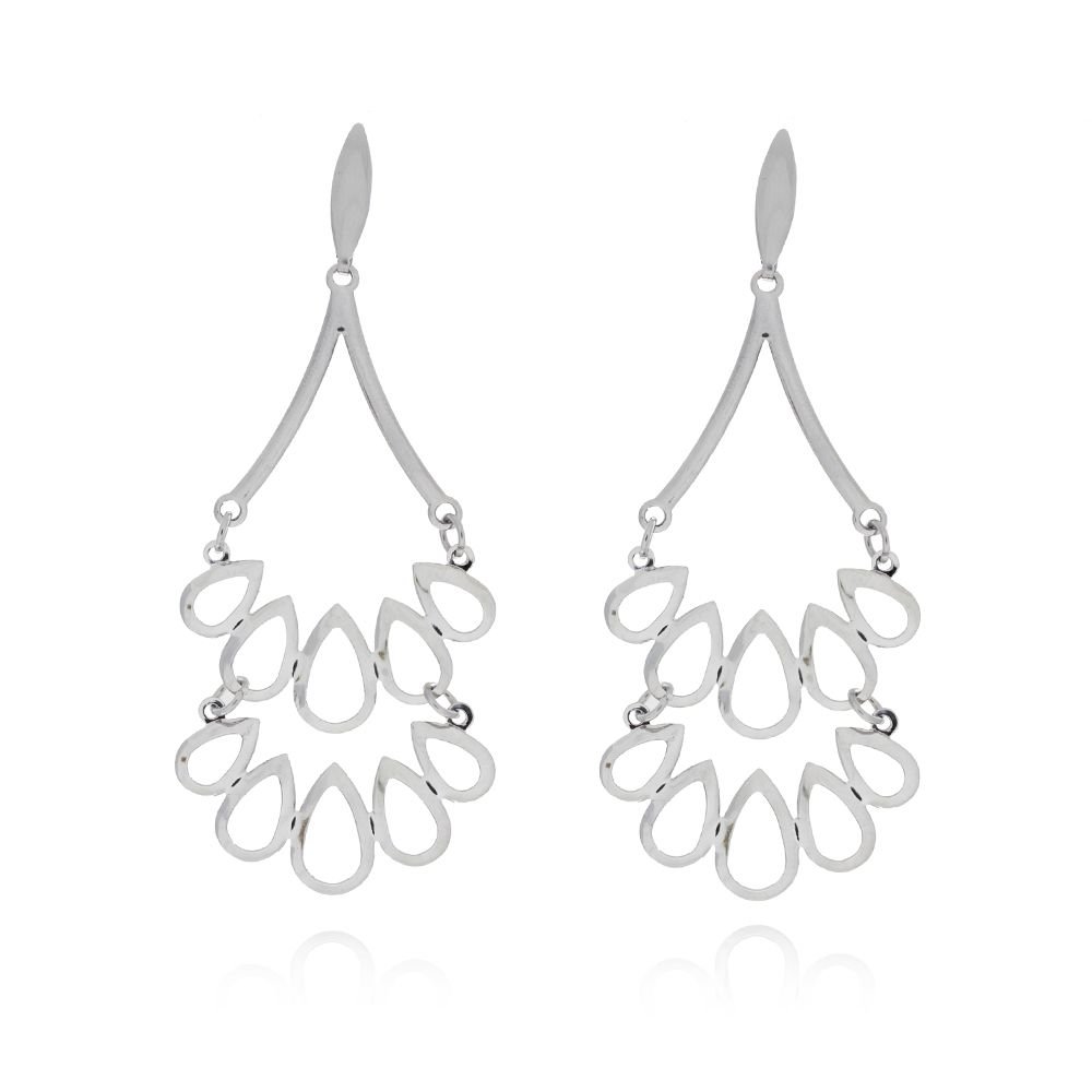 Bra-158 - Brinco Longo Vazado Em Aço Inox